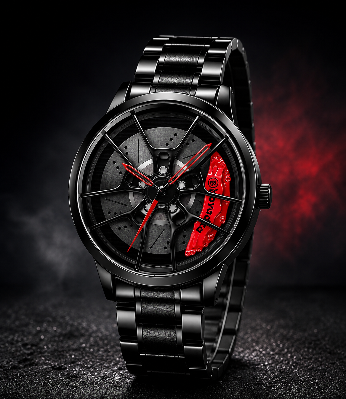 Red Caliper Watch