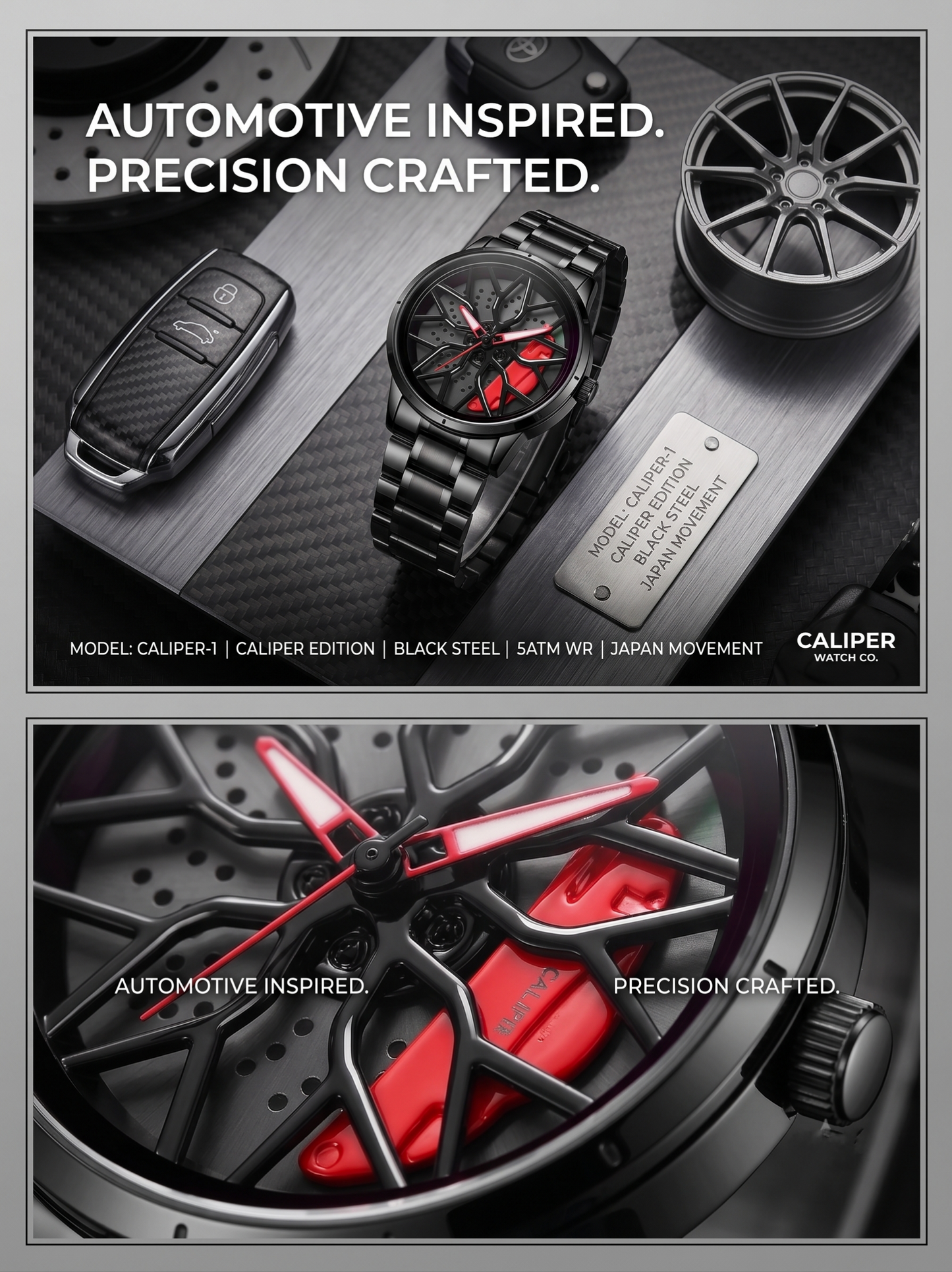 Red Caliper Watch