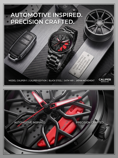 Red Caliper Watch