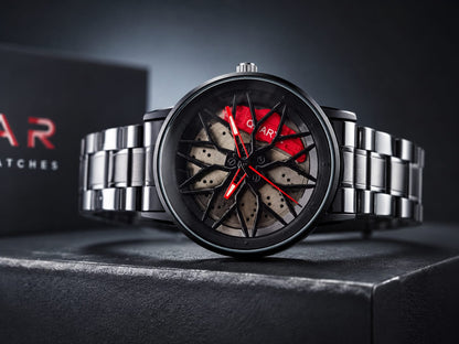 Red Caliper Watch