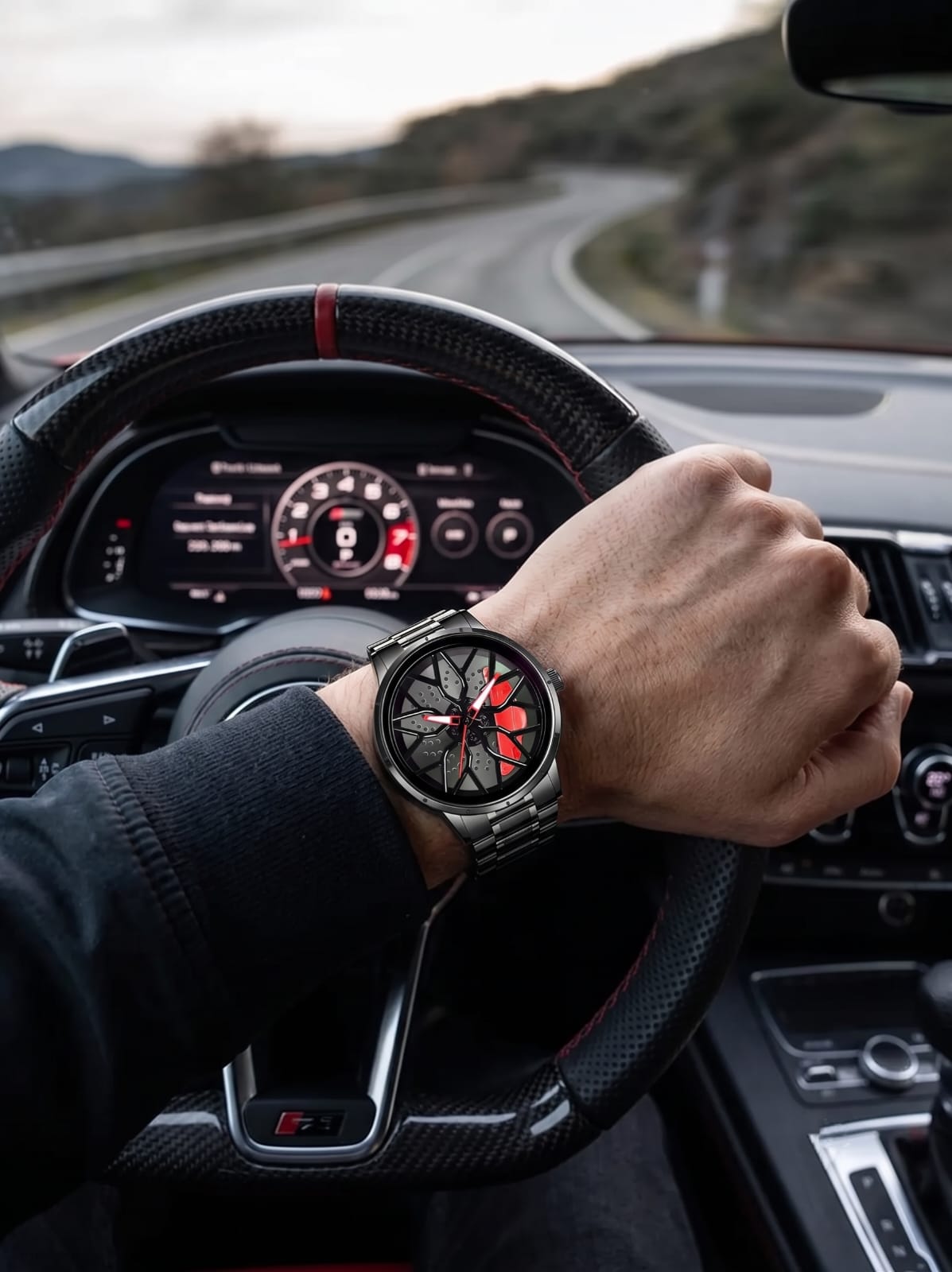 Red Caliper Watch