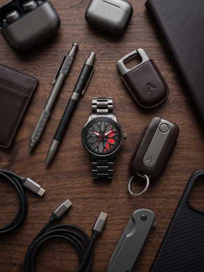 Red Caliper Watch