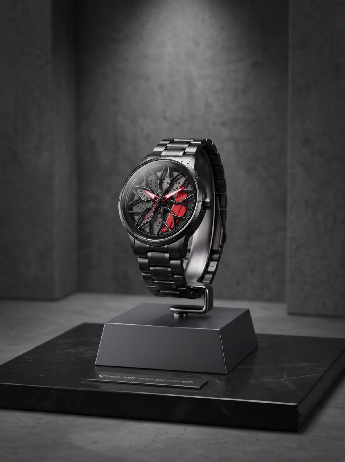 Red Caliper Watch