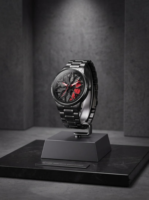 Red Caliper Watch