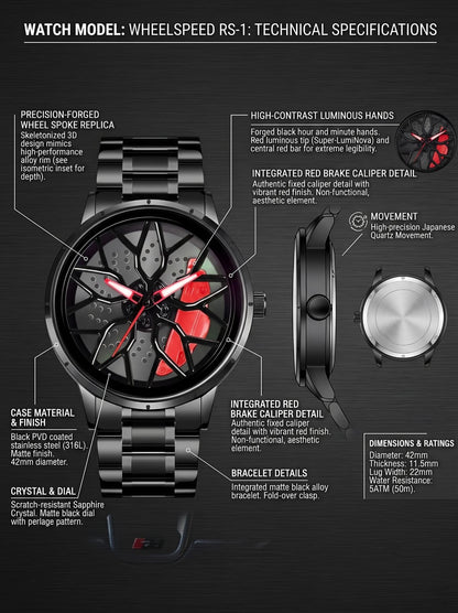 Red Caliper Watch